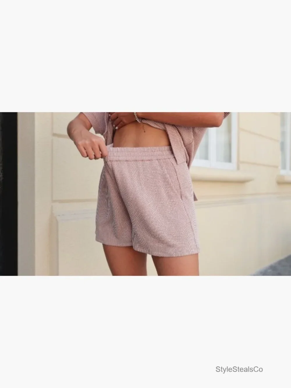 Ribbed Lounge Set Matching Shorts Set Summer Travel Outfit